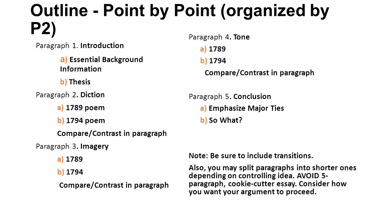How to Write a Point by Point Comparison Essay
